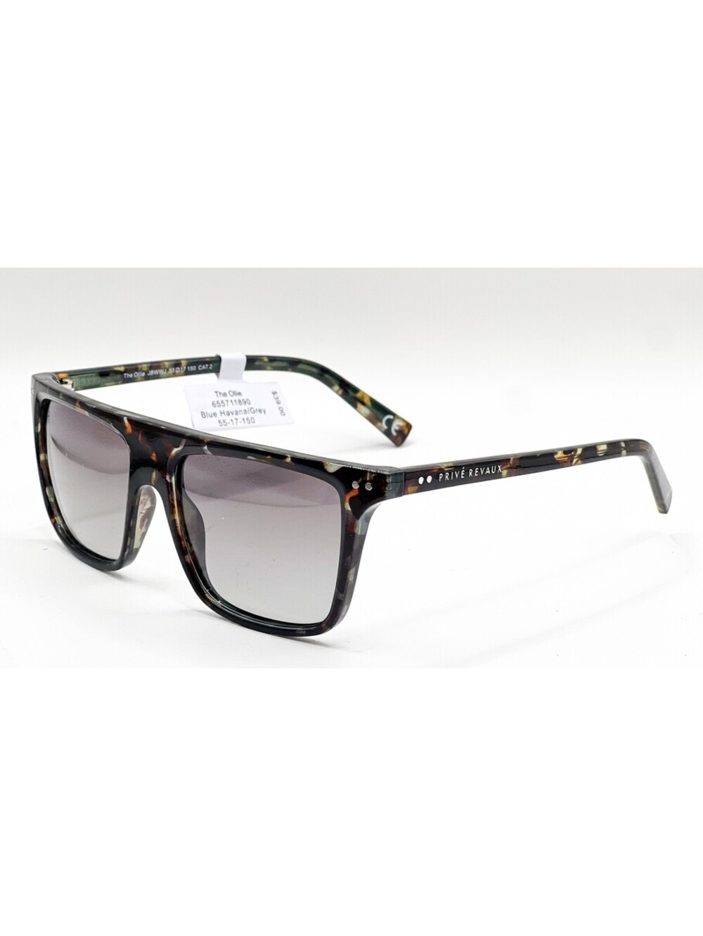 Prive Revaux The Ollie Jbwwj Black Square Authentic Sunglasses 55-17